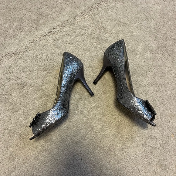 Sparkly Peep Toe Pumps - Picture 2 of 5